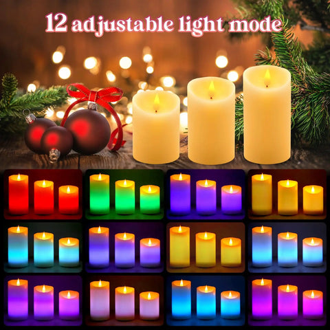 Rechargeable Flickering LED Candles With Remote Control Flameless Pillar Candles With Built In Battery Real Wax Look In RGB And Warm White