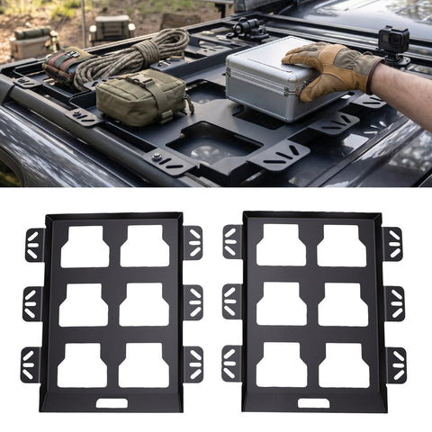 Two Pack Toolbox Mounting Plates With One Hundred Pound Capacity Anti Slip Tool Storage Mounts for vehicle roof securing gear.