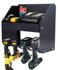 Heavy Duty Power Tool Rack For Electric Drill Wall Mount Organizer with drills and chargers on display
