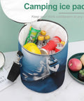 Yacht Print Insulated Cooler Bag For Travel And Outdoors, Leakproof Food Cooler with drinks inside and padded shoulder strap