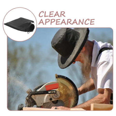 Heavy Duty Cloth Miter Saw Dust Collection Bag With A Secure Zipper Closure Black Replacement To Trap Sawdust Fast and keep your workshop slick for weekend warriors.
