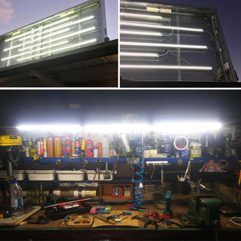 3 Meter Double End LED Linkable Power Cord For T5 And T8 Tube Light Fixtures installed in garage and workshop settings