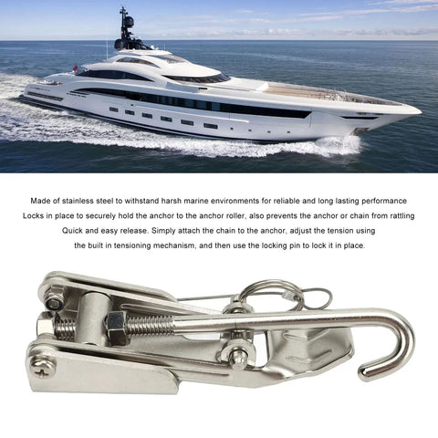 Rustproof Stainless Steel Anchor Chain Tensioner For Boats And Yachts Marine Grade Corrosion Resistant Heavy Duty Anchor Retainer