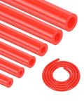 Dmotech 6pc Kit Red Silicone Vacuum Hose Tubing 3mm Wall Fits Engine Intake And Fluid Lines High Performance 130 PSI Heat Resistant Perfect Ride Swap Upgrade For Domestic Or Import Cars, coiled and cut hoses