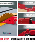 Setup Blocks for Woodworking With 0.001 Inch Accuracy 8 Piece Aluminum Router Table Setup Bars and Height Gauge Set