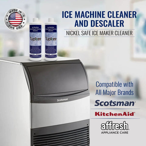 Ice Maker Cleaner And Descaler 16 Oz Nickel Safe Non Toxic Citric Acid Formula Compatible With Scotsman KitchenAid Affresh All Major Brands Made In USA Odorless And Powerful Breaks Down Mineral Buildup That Vinegar Cannot Touch. Bottles on Scotsman ice maker