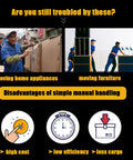 Image showing challenges in moving home appliances and furniture, emphasizing disadvantages of manual handling.
