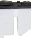 Fresh Coolant Reservoir Tank For Ford F Series 1987 To 1997 With Cap showing dual compartment design and attached cap.