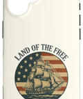 Patriotic iPhone 16 Case With Retro Sailboat Flag Design Red White And Blue Usa Theme For July 4th Independence Day Since 1776 Usa Freedom Pride Durable Protective Cover With Slim Profile And Easy Access