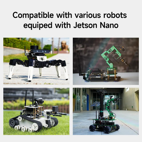 Top Shelf PD Power Expansion Board For Raspberry Pi 5 Compatible With Jetson And RDK Series Portable Charging Hub shown with robots.