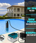 Plug And Go Submersible Water Pump Built For Makita 18V Batteries 635 GPH Heavy Duty Automatic Transfer Pump setup by pool