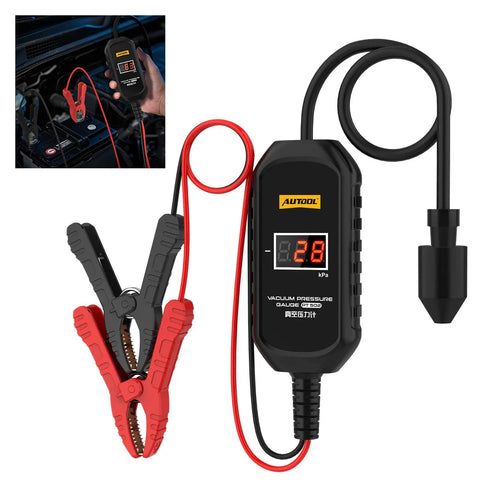 Digital Vacuum Pressure Gauge For Cars With Temperature Compensation And 12V Power Automotive Vacuum Leak Tester with clamps