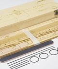 3D Wood Puzzle Kit Of Etrich Taube WW1 Vintage Airplane DIY Laser Cut Balsa Build For Adults Dope Hands On Model Craft Realistic Scale Replica Perfect Gift For Men Birthday Festival showing wooden parts in box