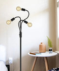 Dimmable Industrial Floor Lamp With 3 Adjustable Gooseneck Arms, Tall Tree-Style Farmhouse Standing Lamp For Living Room