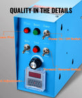 Control panel of Rotary Welding Positioner 50Kg with 0 to 90 Degree Turntable, showing switches and digital speed display.