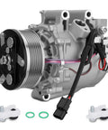 Dope AC Compressor With Clutch Assembly For Honda Civic 2006 Through 2011 1.8L Coupe Sedan Direct Swap Heavy Duty Cooling Kit side view with two O-rings.
