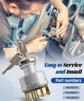 Mechanic installing 12V 30A Ignition Switch For 4000 And 8000 Series Trucks With 2 Keys, 11 Pin 4 Position Replacement