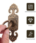 Antique Brass Door Pull Handles Set Old School Vintage Style Cabinet Drawer Wardrobe Hardware 10cm Solid Copper With Screws