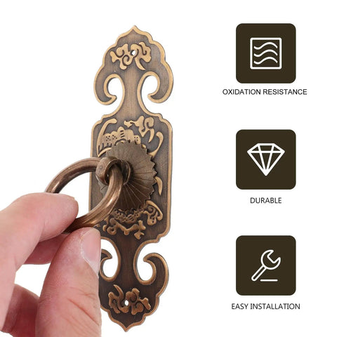 Antique Brass Door Pull Handles Set Old School Vintage Style Cabinet Drawer Wardrobe Hardware 10cm Solid Copper With Screws