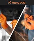 TitanFlex orange nitrile gloves, heavy-duty 8-mil, latex-free, powder-free with raised diamond grip, XL 100-ct