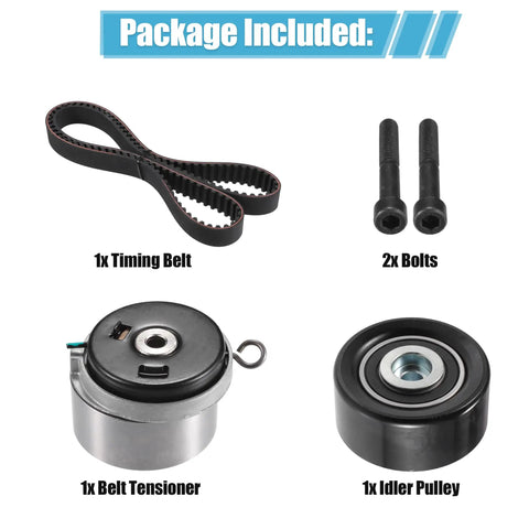 Timing Belt Tensioner Kit With Idler Pulley For Chevy Cruze Sonic Aveo 2010 2016 And Pontiac G3 includes belt, pulley, bolts, tensioner