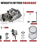 Contents of 125cc 4 Stroke Engine Kit With Manual Clutch For Honda CRF50 XR50 CRF70 Z50R QR50 including engine and parts