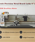 Jaryannix 8x24 Metal Bench Lathe With Brushless Motor And Digital Display, 1100W, designed for woodworking and metalworking.