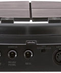 Compact Electronic Drum Pad Sound Module With Four Velocity Sensitive Pads, rear view showing USB MIDI connectivity and inputs.