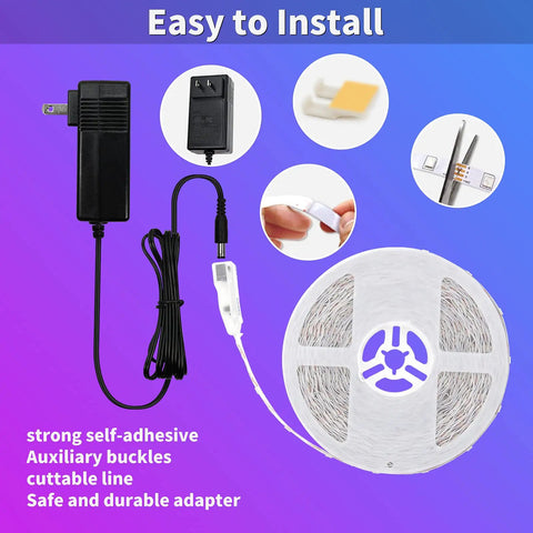 Bluetooth LED Strip Lights For Bedroom 32.8 Feet With Remote And 24V Power Supply, 300 SMD 5050 Color Changing LEDs parts