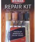 Wood Floor And Furniture Scratch Repair Kit With 4 Filler Sticks And 4 Touch Up Markers To Fix Scratches Chips And Dings Blend Colors To Match Finish Restores Worn Edges And Surfaces in package