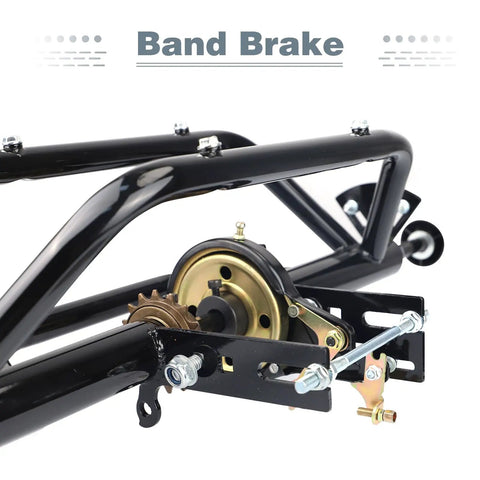 Single Speed Rear Axle Conversion Kit For 20 24 26 Inch Tricycles And Three Wheel Bikes Five Eighths Inch Hollow Hub Axle High Carbon Steel Fits Band Brake showing band brake assembly