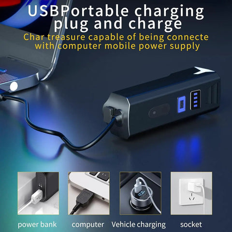 Rechargeable USB Bike Light Set With Front And Rear LEDs, Super Bright 1200 Lumen Headlight And Side Lights, 9 Modes Including 5 Front And 4 Rear, 360 Degree Rotating Head, IP65 Waterproof, Ideal For Road And Mountain Night Riding