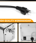 Top Shelf Rotisserie Motor For Electric Grill And Backyard Pit featuring high-quality stainless steel design and secure plug connection.