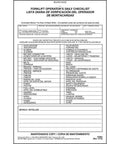 No Sweat Forklift Operator Daily Checklist Log Book 10 Pack with bilingual safety inspection format and detailed checklist.