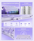 Compact 75 Percent Wireless Mechanical Gaming Keyboard Featuring Premium Aluminum Chassis And Adjustable RGB Lighting showing tri-mode connectivity and battery features.
