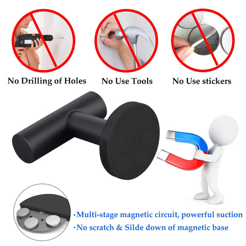 4 Pack Magnetic Coat Hooks With Rubber Coated Neodymium Magnets For Metal Surfaces Doors Refrigerators Grills Lockers And More