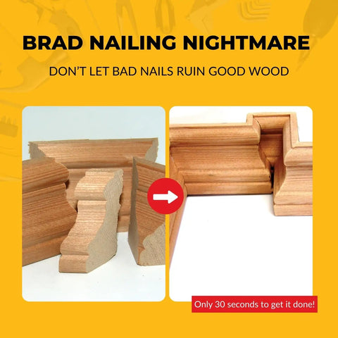 Brad nailing nightmare with Rubber Tough Thick CA Glue For Woodworking And Carpentry Heavy Duty Pro Grade Instant Adhesive solution