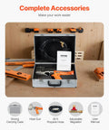 Complete accessories of Powerful Propane Heat Gun With 187660 BTU Output Adjustable Regulator 26 Ft Hose Hard Carrying Case