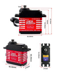 Dimensions of Beefy 55Kgcm Brushless Waterproof IP68 RC Servo With 7.4V High Torque Motor Steel Helical Gear for RC Crawlers
