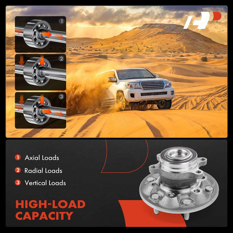 Front Wheel Bearing And Hub Assembly For Six Lug Chevrolet Colorado 2009 2012 And GMC Canyon 2009 2012 RWD Only High Load Roller Bearing