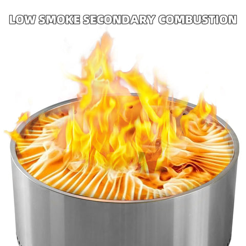 Smokeless Fire Pit For Outdoors, Portable Wood Burning Camping Stove With Removable Stand And Ash Pan, Durable Stainless Steel