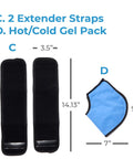 Hot And Cold Ankle Brace With Air Compression Gel Ice Pack For Ankle Pain Achilles Tendonitis Bursitis And Swelling Relief, showing extender straps and gel pack.