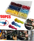Badass 200 Piece Premium Heat Shrink Wire Terminal Kit Waterproof Marine Auto Crimp Weather Pack Connectors Sealed Polyolefin Color Coded Insulation Blocks With Hot Melt Glue Sealant For Vehicle Wiring And Boat Repair, 200-piece case