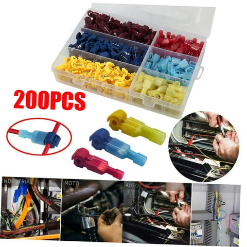 Badass 200 Piece Premium Heat Shrink Wire Terminal Kit Waterproof Marine Auto Crimp Weather Pack Connectors Sealed Polyolefin Color Coded Insulation Blocks With Hot Melt Glue Sealant For Vehicle Wiring And Boat Repair, 200-piece case