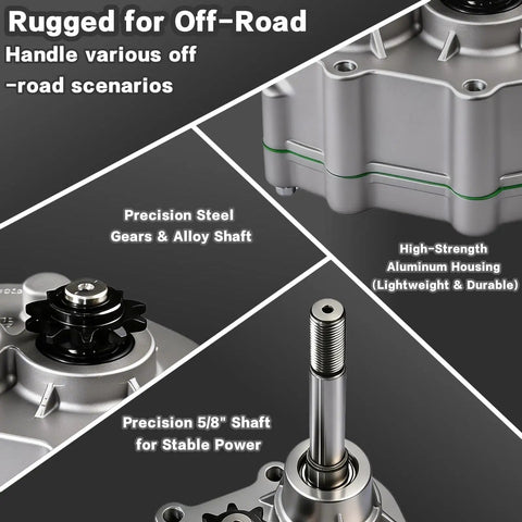Precision steel gears and alloy shaft of Go Kart Forward and Reverse Gearbox Kit with Thirty Series Torque Converter Transmission