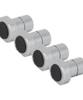 Set Of Four 20mm Bench Dog Stops For MFT Tables Aluminum Alloy Workbench Dogs With Non Slip Pads arranged in a row