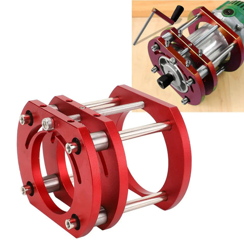 Heavy Duty Pro Grade Height Adjustable Router Lift System With 4 Jaw Clamping Aluminum Alloy And Stainless Steel Build For Router Tables Base With Manual Lifting Rod For Precise Height Control On Small Trimming Machines, red 4-jaw router lift