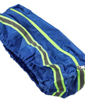 Must-Have Waterproof E-Bike Rear Seat Cover With Big 43cm Polyester Storage Bag For Battery Protection Against Rain Dirt And Dust Keeps Gear Safe On Rides blue side view