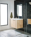 Modern bathroom with 90 Degree 18 Inch Towel Bar In Brushed Nickel, Slick Modern Bathroom Accessory With Concealed Mounting, Aluminum Bar And Zinc Posts