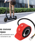 Red Thumb Throttle Accelerator for Electric Scooters with Convex Stripes, ABS and Gel Material, Easy Fit for Most E Scooters
